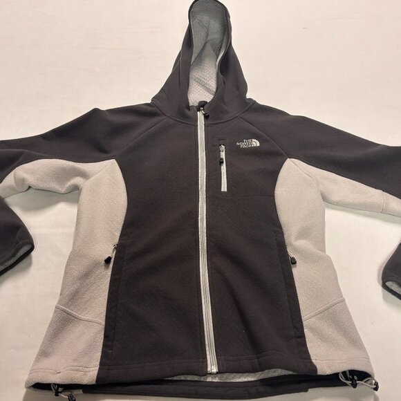 ~~The North Face Windwall Fleece Jacket with Hood Womens Medium Gray - Picture 1 of 4